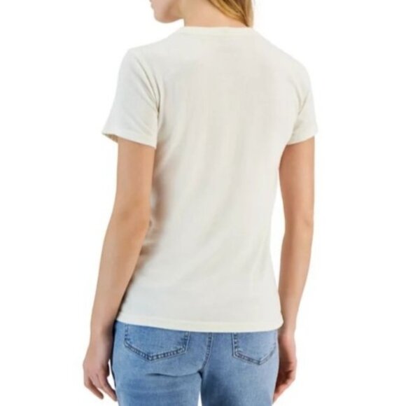 Lucky Brand Womens Coca Cola Santa Snow Crew Neck T-Shirt L White Holidays NWT - Picture 3 of 10